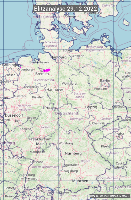 Karte mit Unwetteranalyse