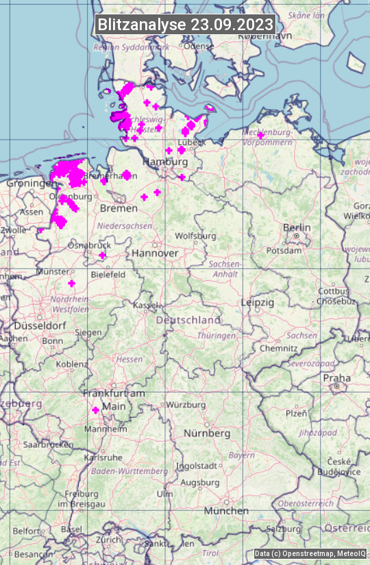 Karte mit Unwetteranalyse