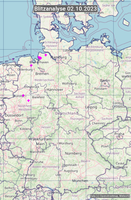 Karte mit Unwetteranalyse