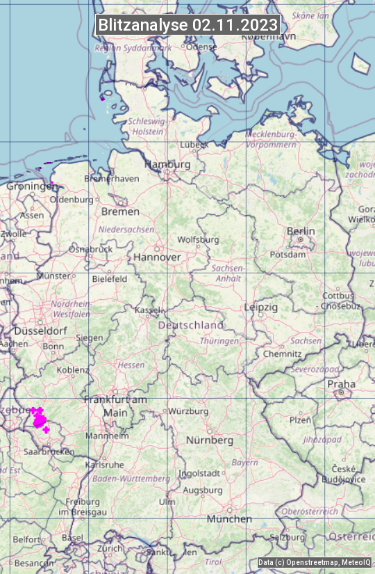 Karte mit Unwetteranalyse