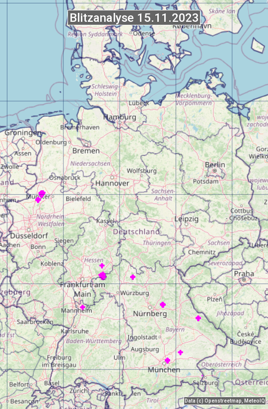 Karte mit Unwetteranalyse