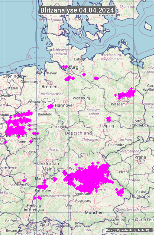 Karte mit Unwetteranalyse