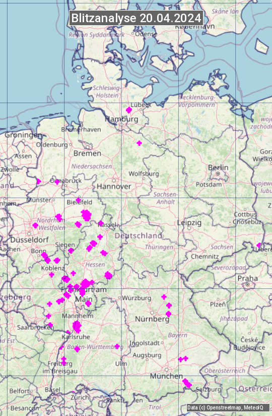 Karte mit Unwetteranalyse