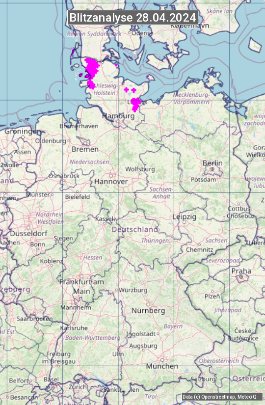 Karte mit Unwetteranalyse