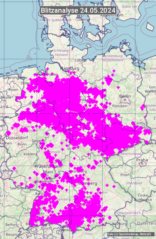 Karte mit Unwetteranalyse