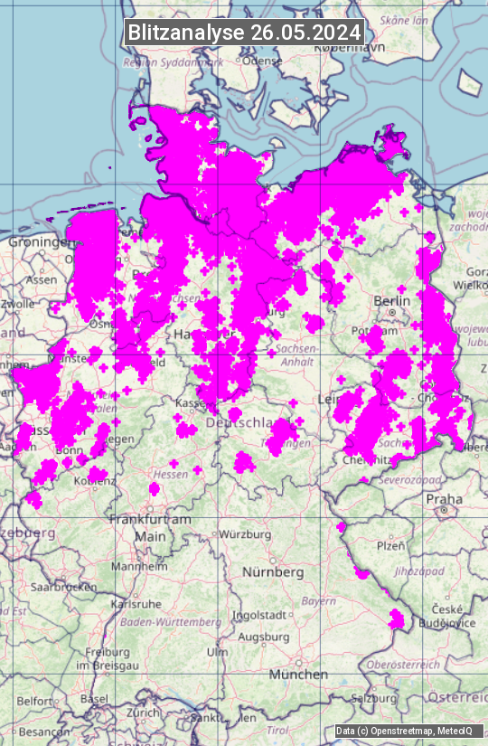 Karte mit Unwetteranalyse