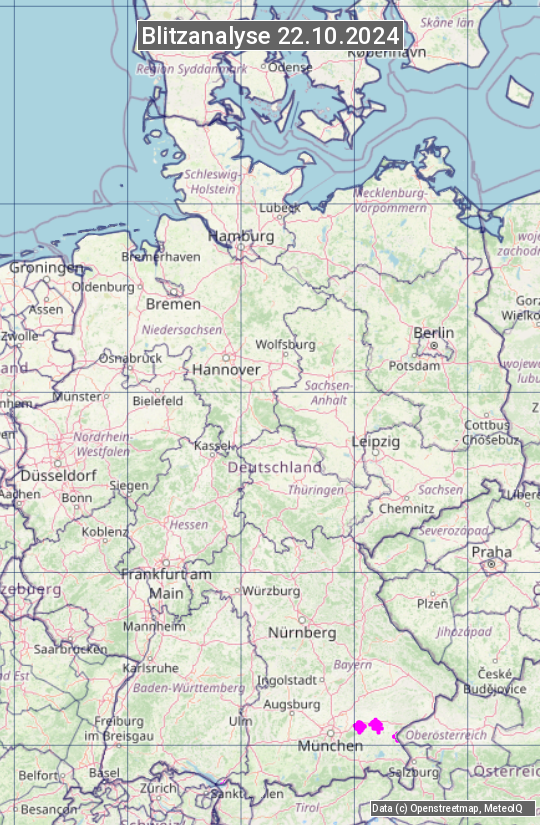 Karte mit Unwetteranalyse