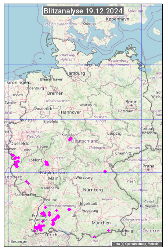 Karte mit Unwetteranalyse