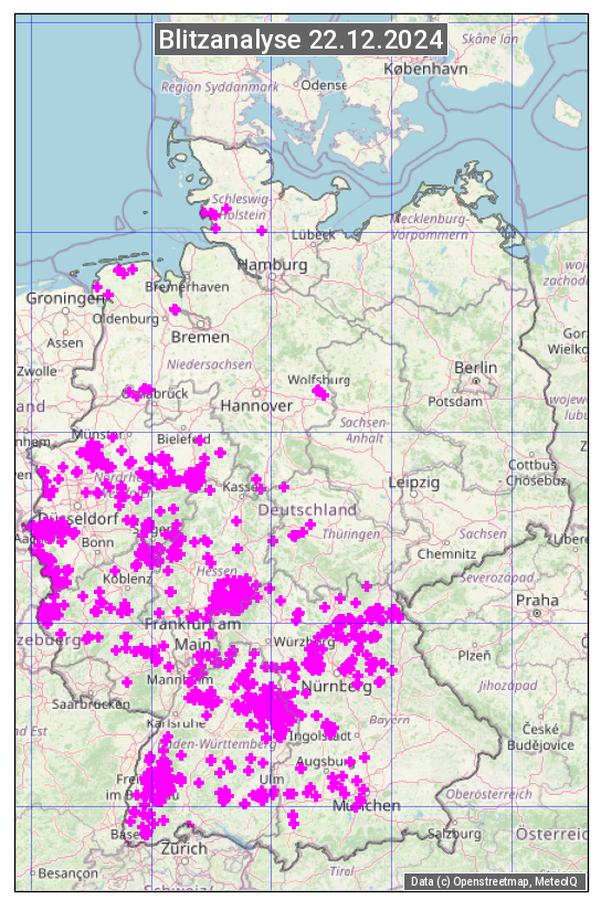 Karte mit Unwetteranalyse