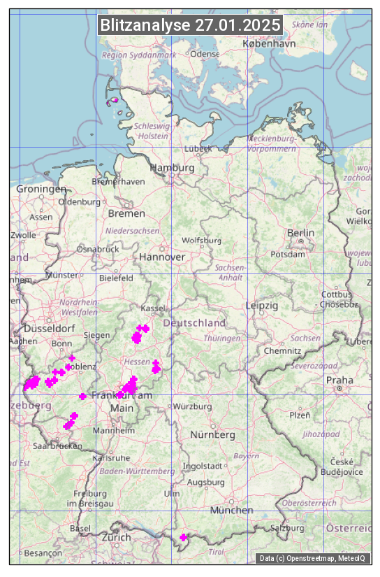 Karte mit Unwetteranalyse