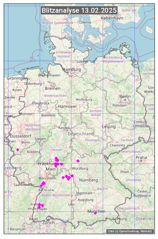 Karte mit Unwetteranalyse