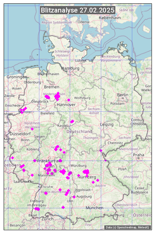 Karte mit Unwetteranalyse