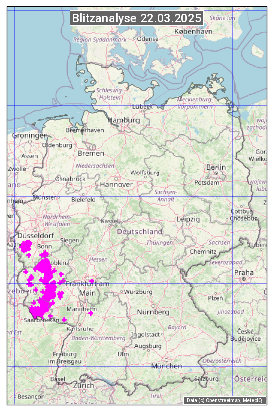 Karte mit Unwetteranalyse