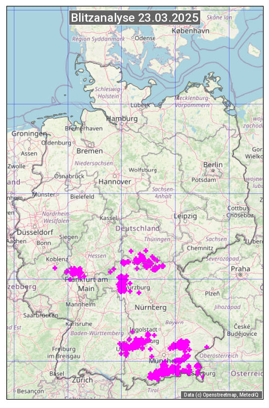 Karte mit Unwetteranalyse