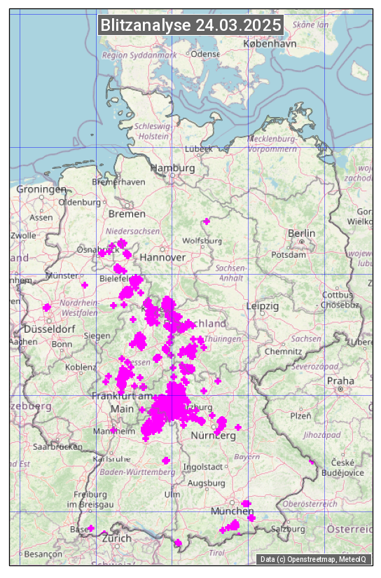 Karte mit Unwetteranalyse