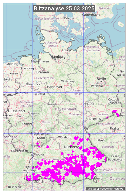 Karte mit Unwetteranalyse