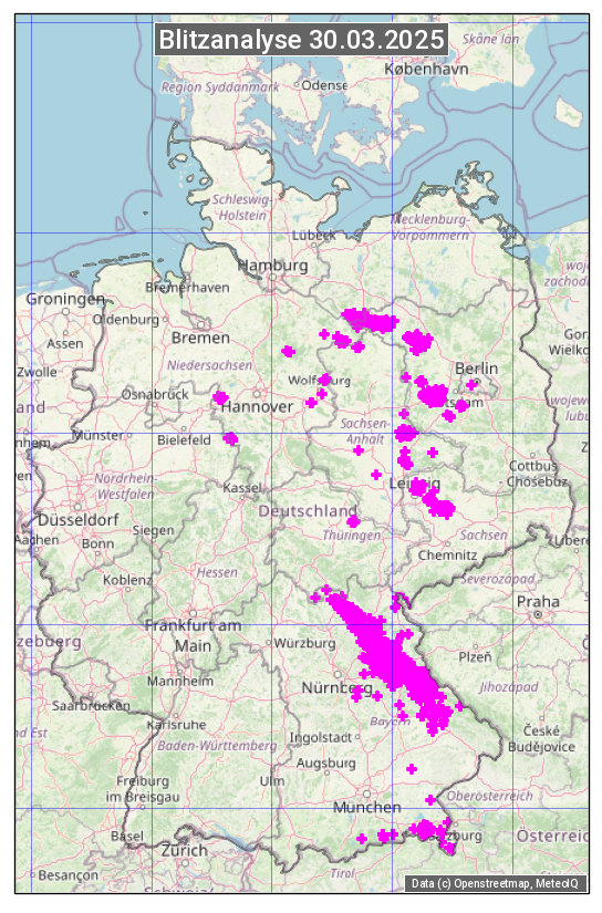 Karte mit Unwetteranalyse