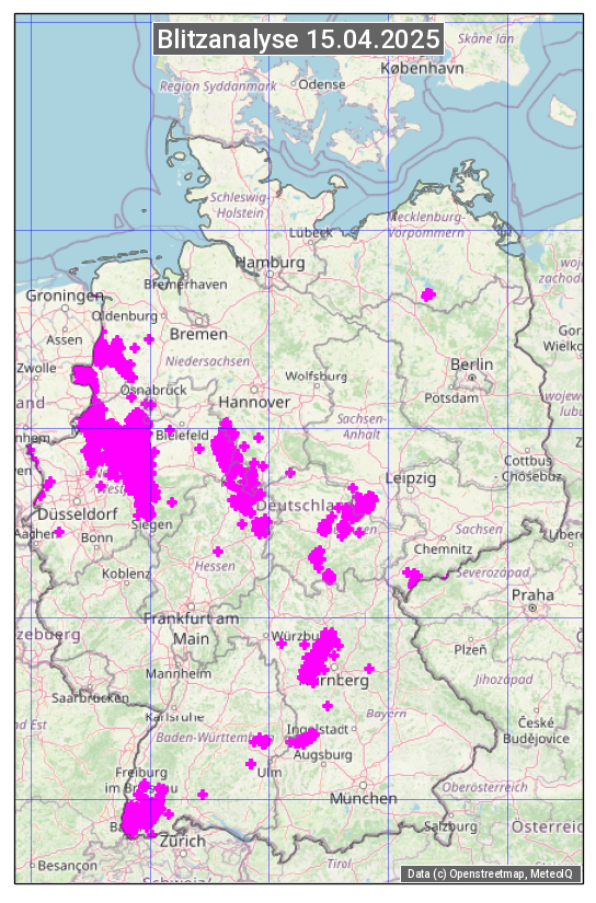 Karte mit Unwetteranalyse