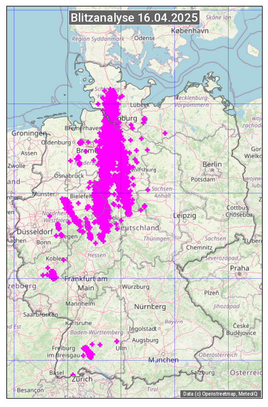 Karte mit Unwetteranalyse