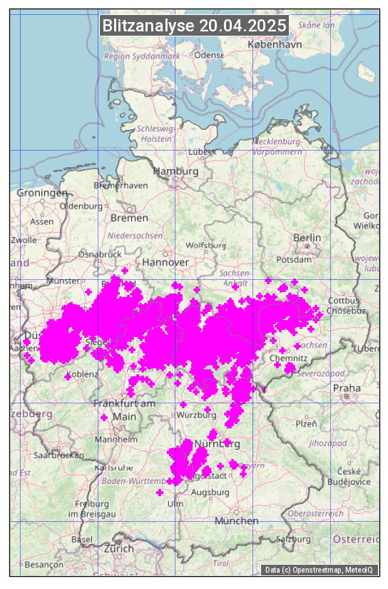 Karte mit Unwetteranalyse