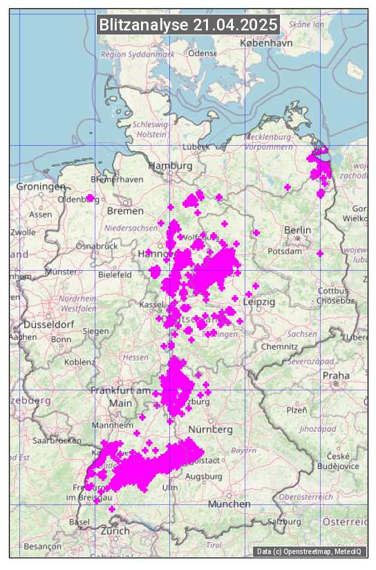 Karte mit Unwetteranalyse