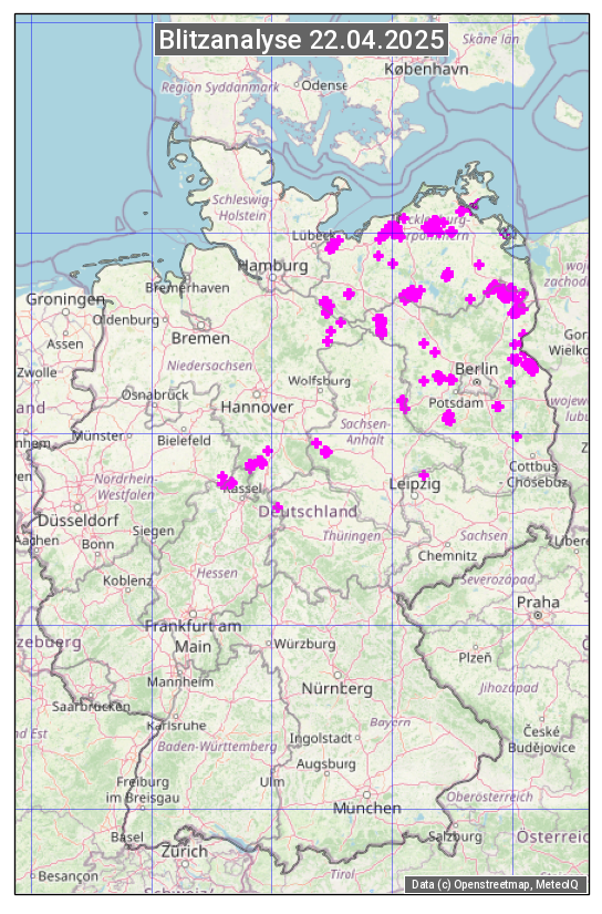 Karte mit Unwetteranalyse