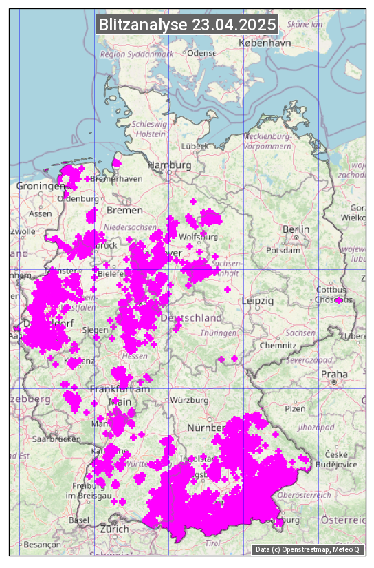 Karte mit Unwetteranalyse