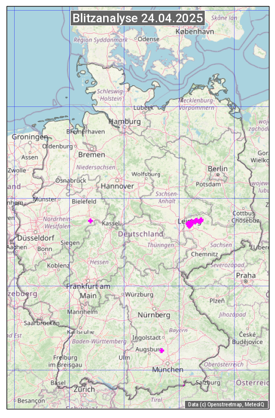 Karte mit Unwetteranalyse