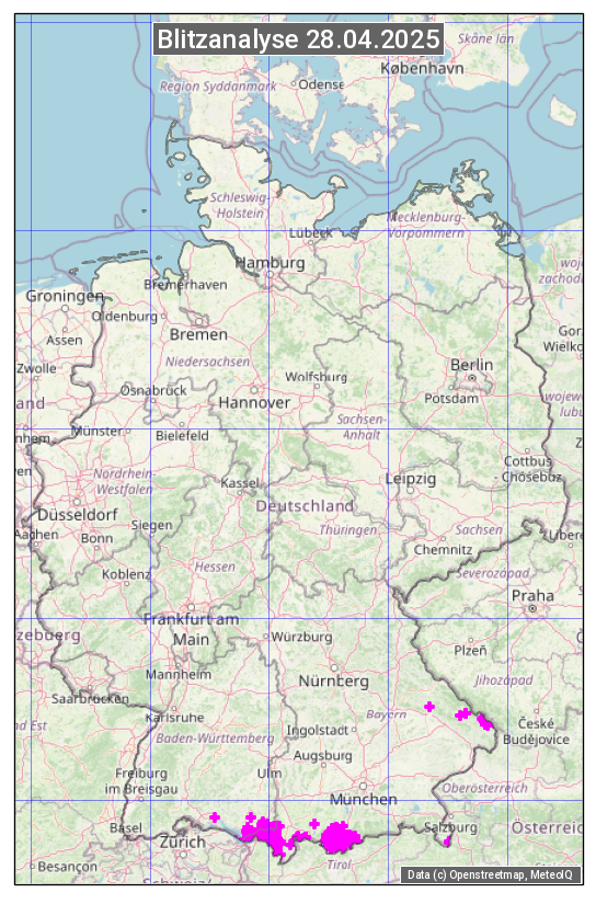 Karte mit Unwetteranalyse