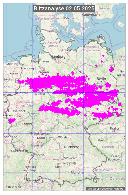Karte mit Unwetteranalyse