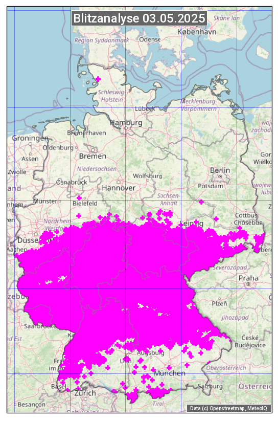 Karte mit Unwetteranalyse