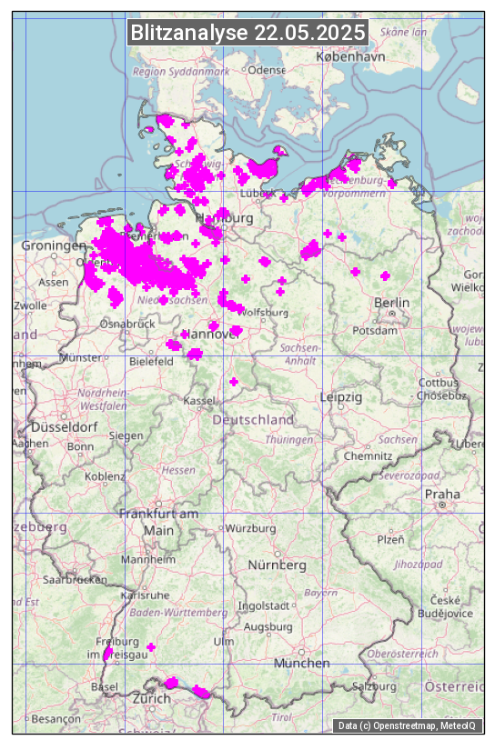 Karte mit Unwetteranalyse