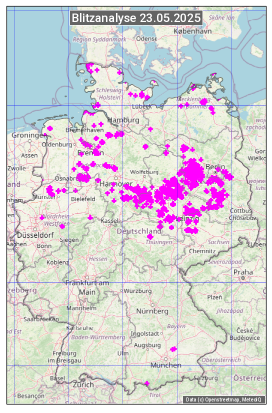 Karte mit Unwetteranalyse