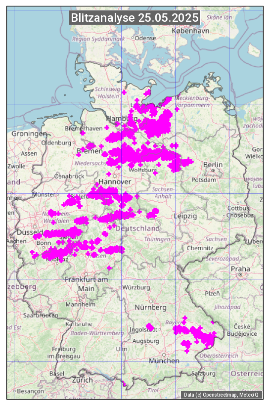 Karte mit Unwetteranalyse