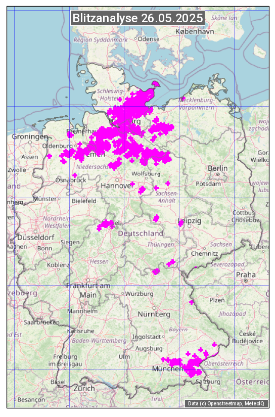 Karte mit Unwetteranalyse