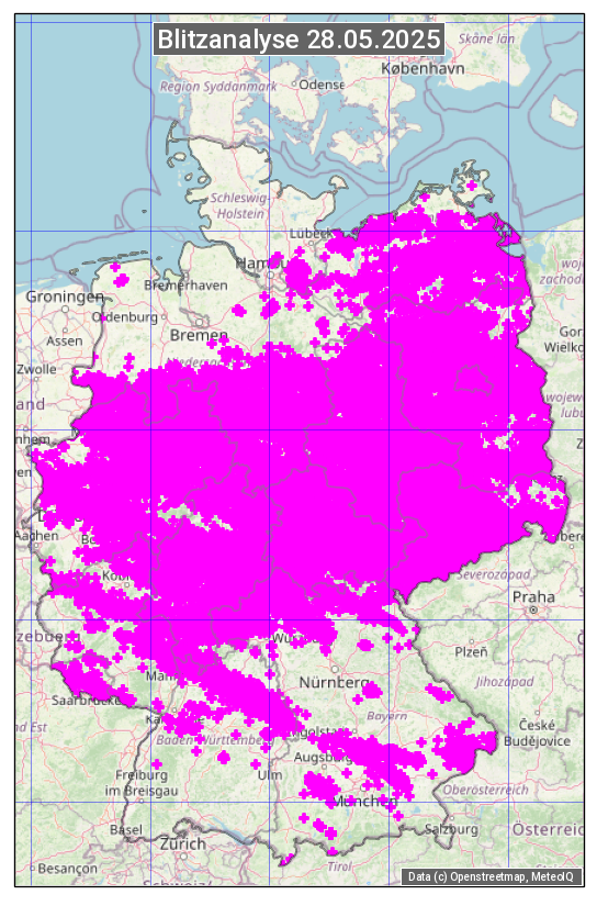 Karte mit Unwetteranalyse