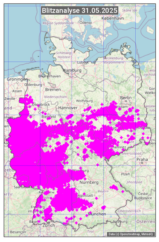 Karte mit Unwetteranalyse