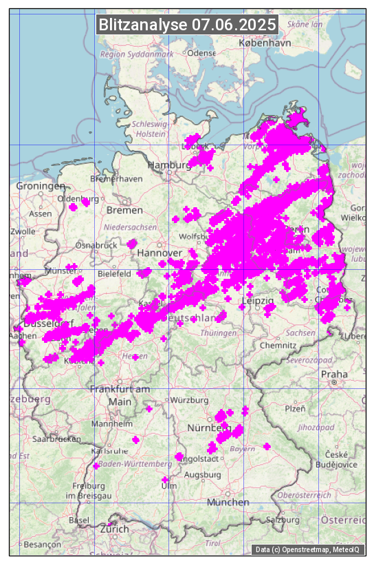 Karte mit Unwetteranalyse