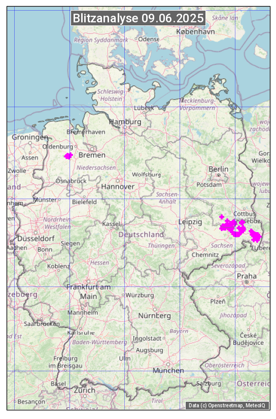 Karte mit Unwetteranalyse