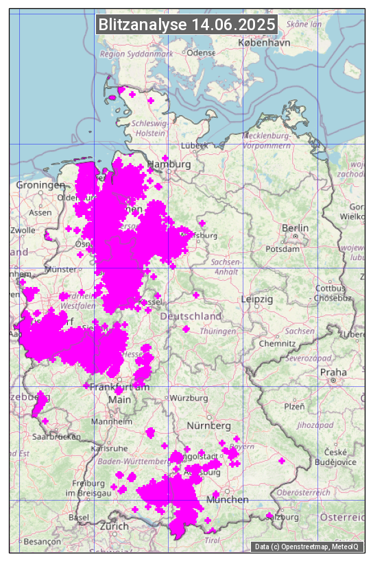 Karte mit Unwetteranalyse