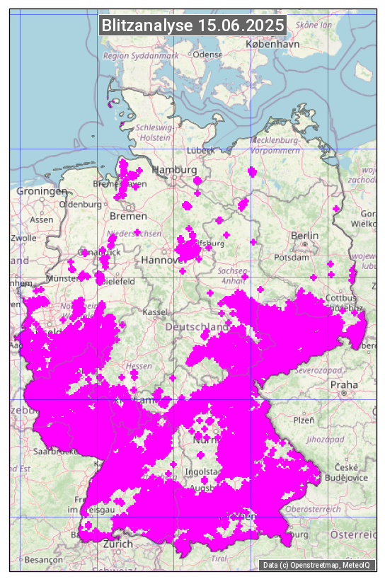 Karte mit Unwetteranalyse