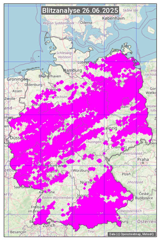 Karte mit Unwetteranalyse