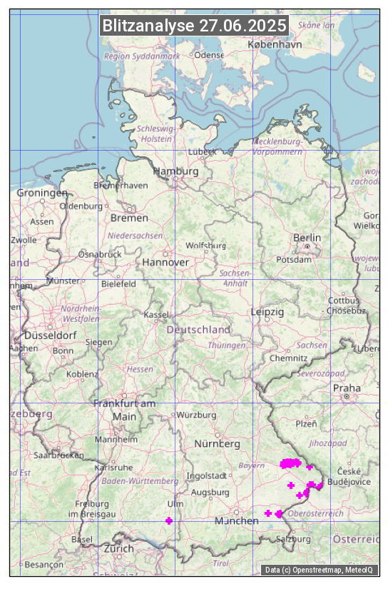 Karte mit Unwetteranalyse