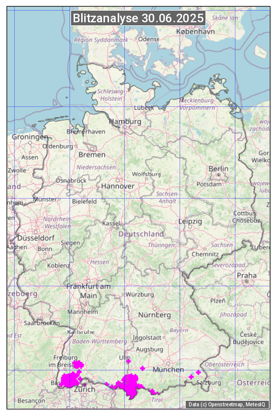 Karte mit Unwetteranalyse
