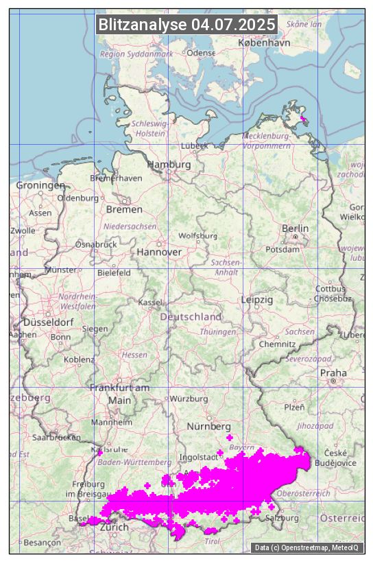Karte mit Unwetteranalyse