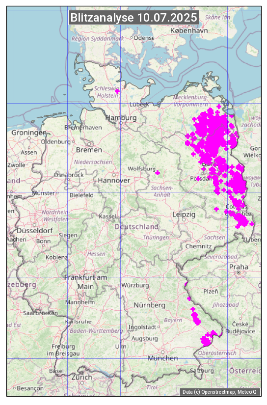 Karte mit Unwetteranalyse
