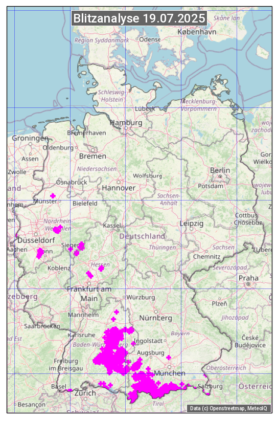 Karte mit Unwetteranalyse