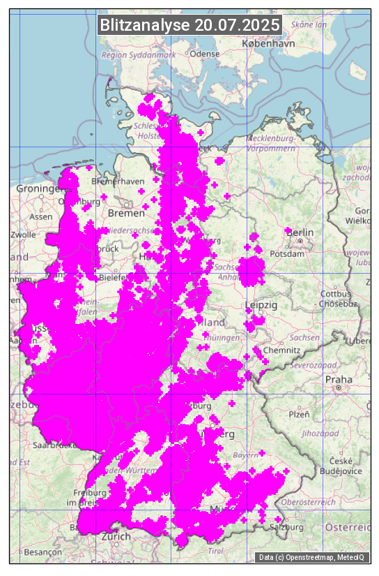 Karte mit Unwetteranalyse