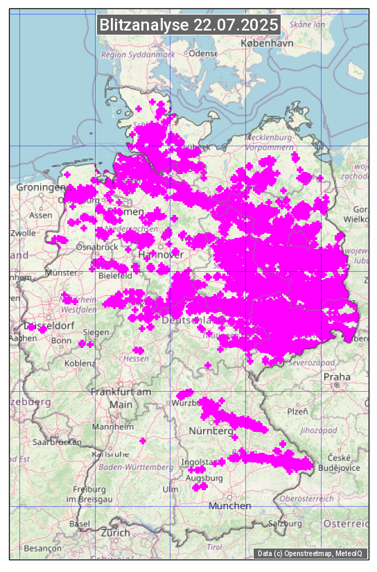 Karte mit Unwetteranalyse