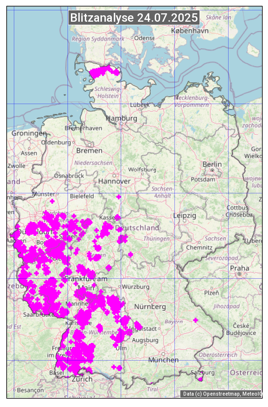 Karte mit Unwetteranalyse